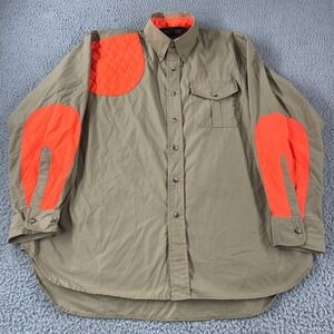 Boyt Harness Co Mens L Shooting Shirt Tan Orange Button Up Hunting Sportswear